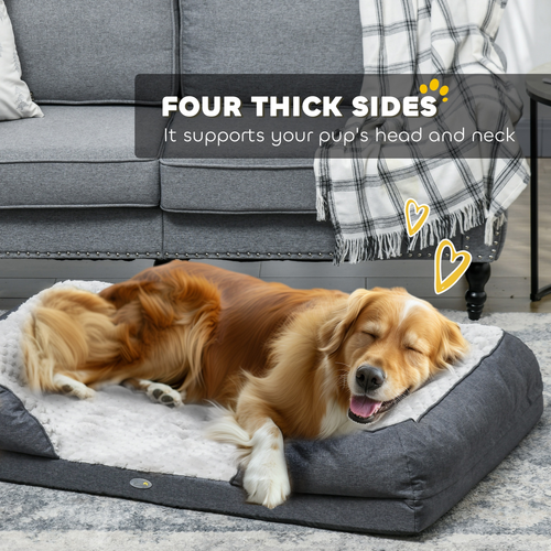 Calming Dog Mattress and bed – Deep Comfort for Restful Sleep for Large Dogs - Charcoal Grey