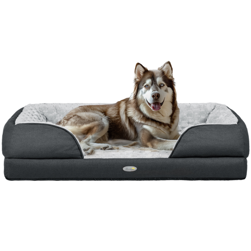 Calming Dog Mattress and bed – Deep Comfort for Restful Sleep for Large Dogs - Charcoal Grey