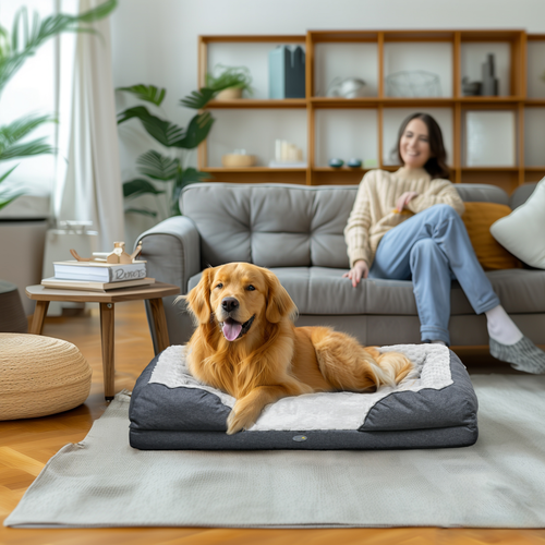 Calming Dog Mattress and bed – Deep Comfort for Restful Sleep for Large Dogs - Charcoal Grey