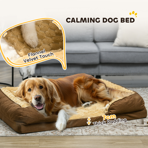 Luxurious Plush Dog Bed – Ultimate Comfort and Support for Large Dogs - Brown