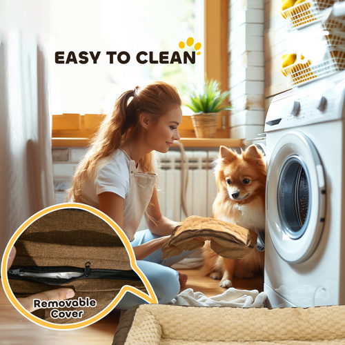 Luxurious Plush Dog Bed – Ultimate Comfort and Support for Large Dogs - Brown