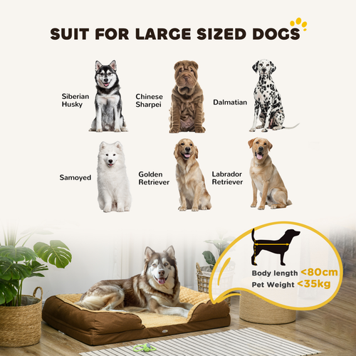 Luxurious Plush Dog Bed – Ultimate Comfort and Support for Large Dogs - Brown